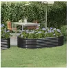 vidaXL Lit surélevé de jardin Acier enduit de poudre Anthracite