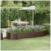 vidaXL Lit surélevé de jardin Acier enduit de poudre marron