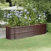 vidaXL Lit surélevé de jardin Acier enduit de poudre marron