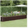 vidaXL Lit surélevé de jardin Acier enduit de poudre marron