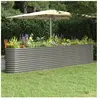 vidaXL Lit surélevé de jardin Acier enduit de poudre 332x40x68 cm gris