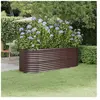 vidaXL Lit surélevé de jardin Acier enduit de poudre marron