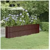vidaXL Lit surélevé de jardin Acier enduit de poudre marron
