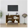 Non communiqué vidaXL Meuble TV avec pieds en bois massif Chêne marron 69,5x30x50 cm