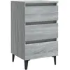 vidaXL Table de chevet avec pieds en métal Sonoma gris 40x35x69 cm