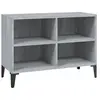 vidaXL Meuble TV avec pieds en métal Sonoma gris 69,5x30x50 cm