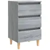 vidaXL Table de chevet avec pieds en bois Sonoma gris 40x35x69 cm