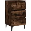 vidaXL Table de chevet avec pieds en métal Chêne fumé 40x35x69 cm