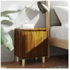 vidaXL Tables de chevet pieds en bois 2 pcs Chêne marron 40x30x50 cm