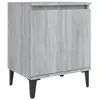 vidaXL Table de chevet avec pieds en métal Sonoma gris 40x30x50 cm