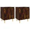 vidaXL Tables de chevet et pieds en bois 2 pcs Chêne fumé 40x30x50 cm