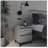 vidaXL Table de chevet avec pieds en métal Sonoma gris 40x35x50 cm