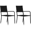 vidaXL Chaise à dîner de jardin empilable lot de 2 noir résine tressée
