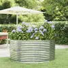 vidaXL Lit surélevé de jardin Argenté Acier enduit de poudre