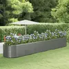 vidaXL Lit surélevé de jardin Gris 554x100x68cm Acier enduit de poudre