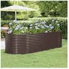 vidaXL Lit surélevé de jardin Acier enduit de poudre marron