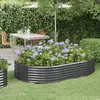 vidaXL Vidaxl Jardinière Acier Enduit De Poudre 214x140x36 Cm Anthracite