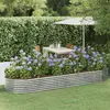 vidaXL Lit surélevé de jardin Acier enduit de poudre Argenté