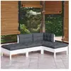 vidaXL Salon de jardin 4 pcs avec coussins bois de pin massif