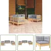 vidaXL Salon de jardin 6 pcs avec coussins gris Bois de pin massif