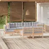 vidaXL Ensemble salon de jardin 9 pièces avec coussins gris pin massif