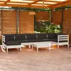 vidaXL 8-delige Loungeset met kussens massief grenenhout wit3096557