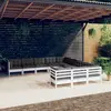 vidaXL Salon de jardin 11 pcs avec coussins blanc bois de pin