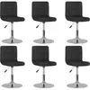 vidaXL Chaises pivotantes de salle à manger 6 pcs Noir Tissu