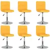 vidaXL Vidaxl Chaises Pivotantes De Salle À Manger 6 Pcs Jaune Tissu