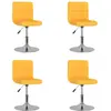 vidaXL Vidaxl Chaises Pivotantes À Manger Lot De 4 Jaune Tissu