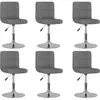 vidaXL Vidaxl Chaises Pivotantes À Manger Lot De 6 Gris Clair Tissu