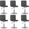 vidaXL Vidaxl Chaises Pivotantes À Manger Lot De 6 Gris Foncé Tissu