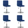 vidaXL Vidaxl Chaises Pivotantes À Manger Lot De 4 Bleu Tissu