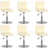 vidaXL Chaises pivotantes à manger lot de 6 Crème Tissu