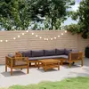 vidaXL Salon de jardin 7 pcs avec coussin Bois d'acacia solide