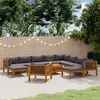 vidaXL Salon de jardin 12 pcs avec coussin Bois d'acacia solide