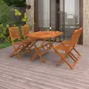 vidaXL Ensemble à manger de jardin 5 pcs Bois d'acacia solide
