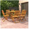 vidaXL Ensemble à manger de jardin 7 pcs Bois d'acacia massif