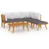 vidaXL Salon de jardin 6 pcs avec coussins Bois d'acacia solide