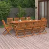 vidaXL Ensemble à manger de jardin 11 pcs bois d'acacia massif