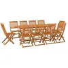 vidaXL Ensemble à manger de jardin 11 pcs bois d'acacia massif
