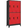 vidaXL Armoire à casiers Anthracite et rouge 90x45x180 cm Acier