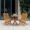 vidaXL Ensemble à manger de jardin 3 pcs Bois de teck massif