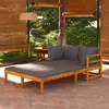 vidaXL Chaises longues avec coussins gris foncé 2 pcs Acacia solide