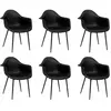 vidaXL Chaises à manger lot de 6 noir PP