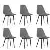 vidaXL Chaises à manger lot de 6 gris PP