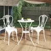 vidaXL Ensemble de bistro 3 pcs Aluminium coulé Blanc