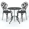 vidaXL Ensemble de bistro 3 pcs Aluminium coulé Noir