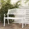 vidaXL Banc de jardin 102 cm aluminium coulé blanc