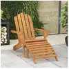 vidaXL Chaise de jardin Adirondack et repose-pied Bois d'acacia massif